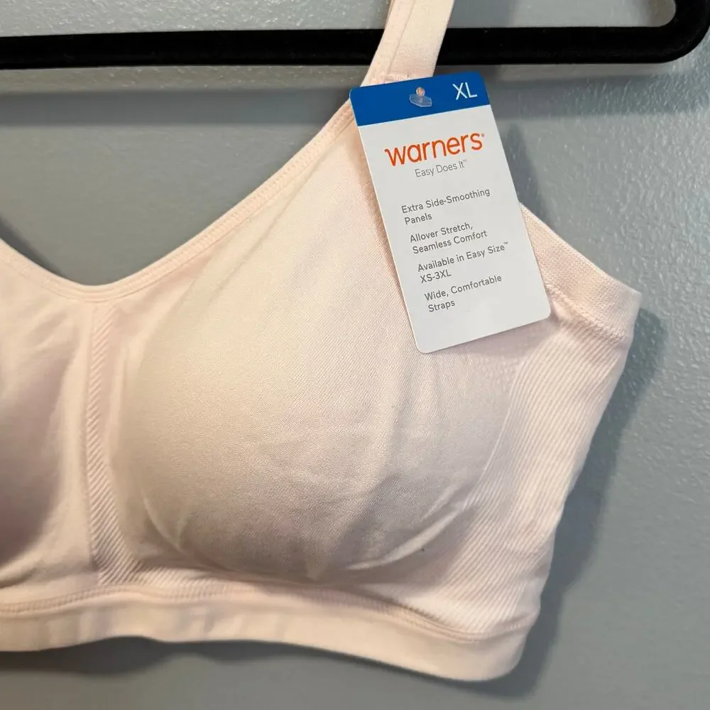 Warners Pale Pink Easy Does It Seamless Stretch Wireless Comfort Bra NEW